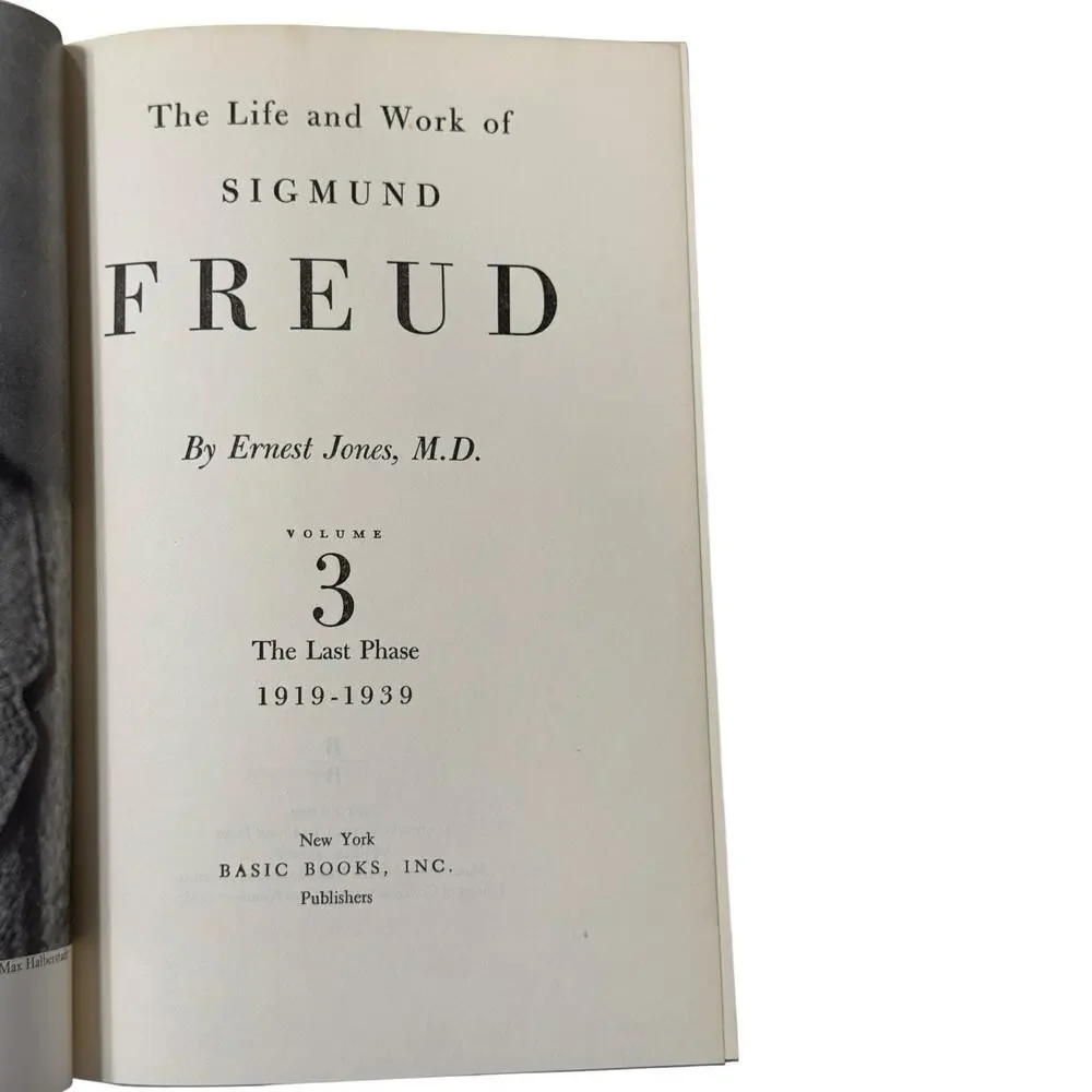 Ernest Jones THE LIFE AND WORK OF SIGMUND FREUD 3 Vol Set Basic Books 1950s